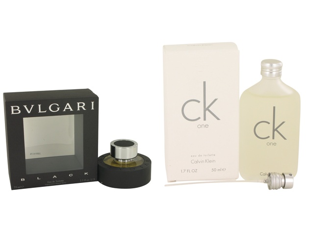 Gift set  BVLGARI BLACK (Bulgari) by Bvlgari EDT Spray (Unisex) 2.5 oz And  CK ONE EDT Pour/Spray (Unisex) 1.7 oz