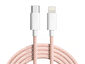 6.5' Pastel USB-C to Lightning Charging Cable Pink