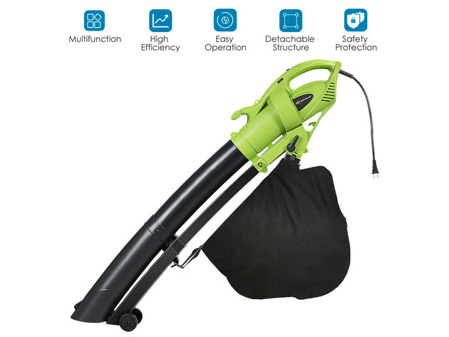 Costway 7.5 Amp 3-in-1 Electric Leaf Blower Leaf Vacuum Mulcher - Green