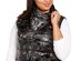 Calvin Klein Woemn's Performance Plus Size Printed Puffer Vest Black Size XExtra Large
