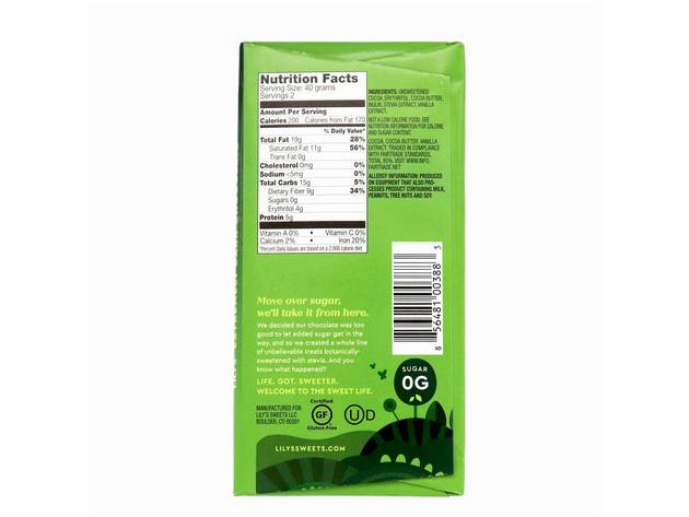 Lily's -  85% Cocoa Extremely Dark Chocolate - 2.8 oz.