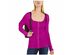 INC International Concepts Women's Square Neck Zip-Front Sweater Pink Size Extra Small