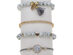 Marble Filligree Tassel Stretch Bracelets: Set of 4