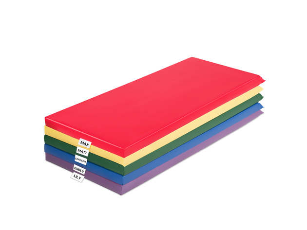 Costway 2-Inch Toddler Thick Rainbow Rest Nap Mats Transparent Name Tag Daycare 5-Pack 