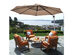 11' Patio Cantilever Offset Umbrella 360 degrees Rotation Aluminum Tilt - Tan