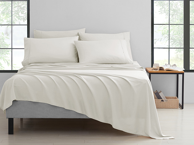 4-Piece Bamboo-Blend Comfort Luxury Sheet Set (Ivory/Twin)