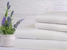 Bamboo 4-Piece Lavender Scented Sheet Set (White/Full)