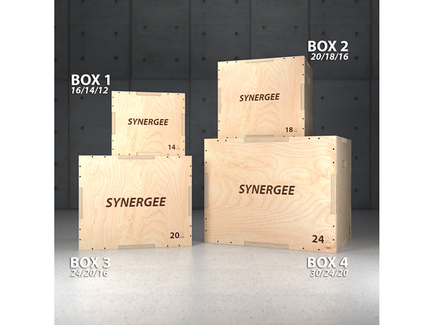 Synergee 3-in-1 Wood Plyo Boxes - 16-14-12