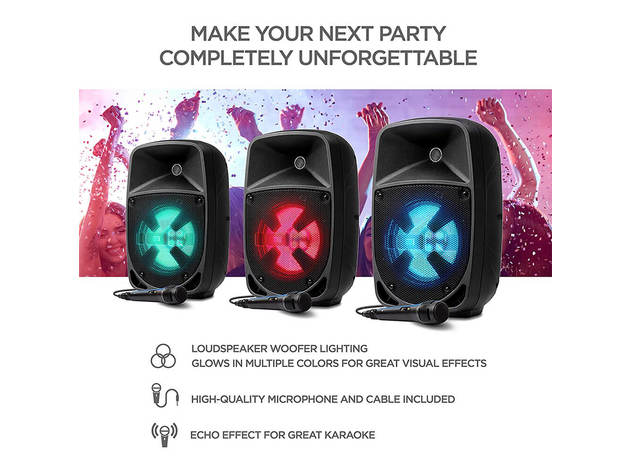 Ion Audio PROGLOW8XUS Pro Glow 8 Compact High-Power PA System With Lights