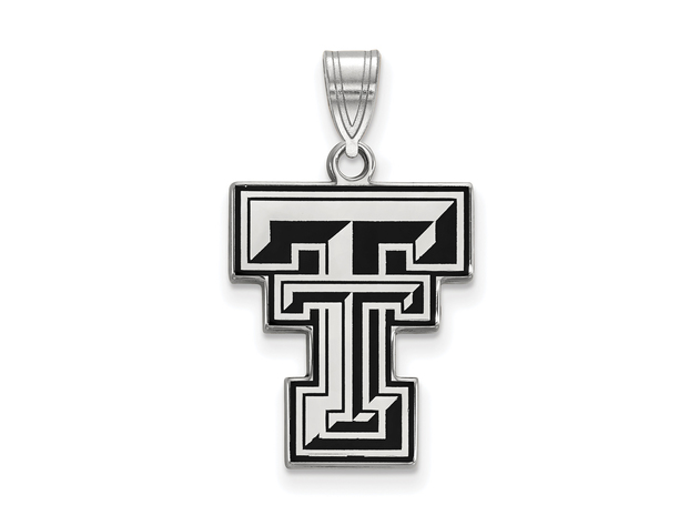 Sterling Silver Texas Tech U. Large Enamel Pendant