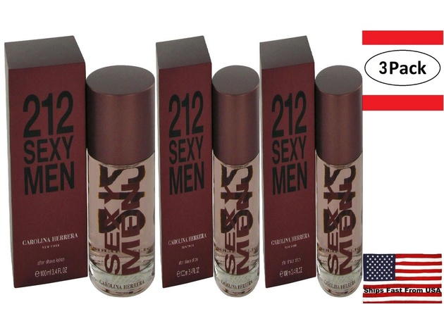 3 Pack 212 Sexy by Carolina Herrera After Shave 3.3 oz for Men
