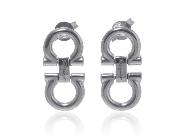 Ferragamo Gancini Sterling Silver Earrings 704209 (Store-Display Model)