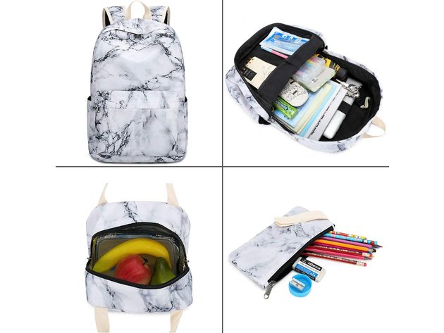 School Backpack Teens Girls Boys Kids School Book Bags with Lunch Box