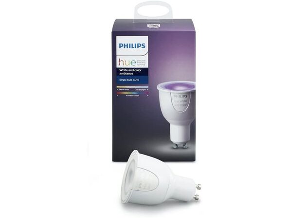 Finde på episode forurening Philips Hue White and Color Ambiance GU10 Dimmable LED Smart Spot Light, 1  Bulb (Refurbished, No Retail Box) | StackSocial