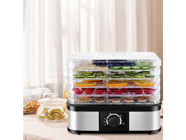 Costway Food Dehydrator 5 Tray Food Preserver Fruit Vegetable Dryer Temperature Control - as pic