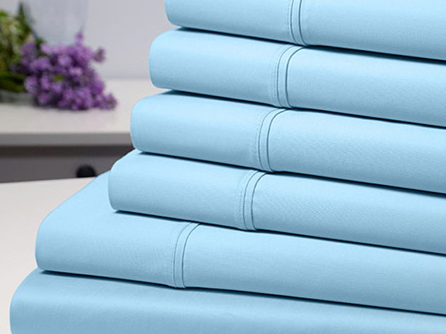 6-Piece Bamboo-Blend Comfort Luxury Sheet Set (Aqua/Queen)