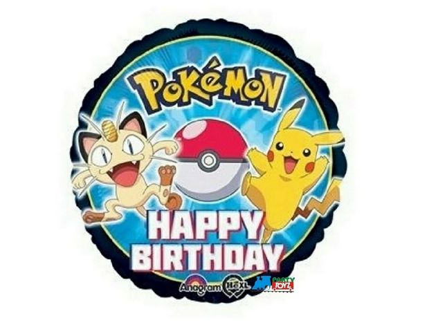 Pokemon 18" Round Foil Helium Metallic Balloon - "Happy Birthday"