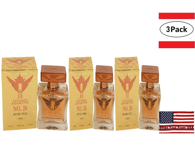 3 Pack Joe Legend No. 26 by Joseph Jivago Eau De Parfum Spray 3.4 oz for Women