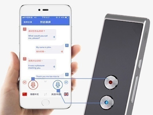 Mini Portable Smart Instant Voice Translator (Silver Grey)