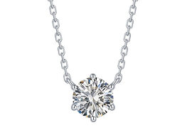 Essentials 0.50CT Lab-Grown Diamond Solitaire Prong Necklace in 10K White Gold