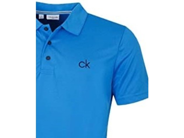 Calvin Klein Men's Chest Ck Logo Polo Shirt Blue Size Medium