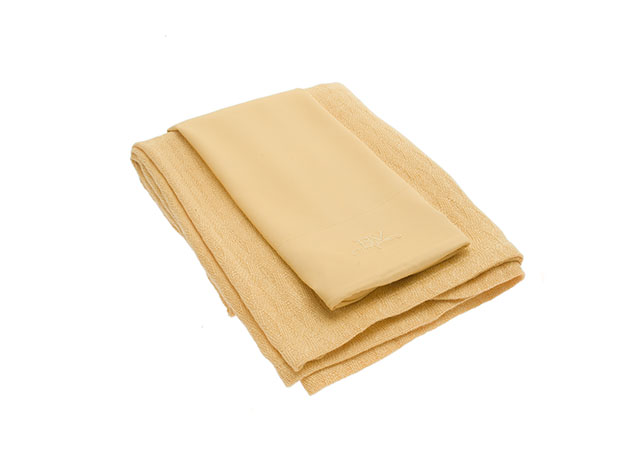 BedVoyage Bamboo Rayon/Viscose Travel Blanket & Pillowcase Set (Butter ...