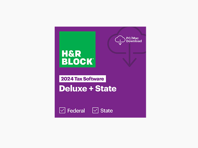 H&R Block Tax Software Deluxe + State 2024 for Windows/Mac [Online Code]