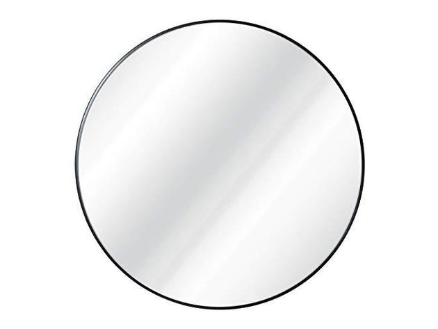 HBCY Round Wall Mirror for Entryways, Washrooms, Living Rooms - 36", Black (Refurbished, No Retail Box)