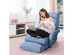 Costway Folding Floor Single Sofa Massage Recliner Chair W/ a Pillow 5 Adjustable Backrest Position Leisure Lounge Couch - Blue