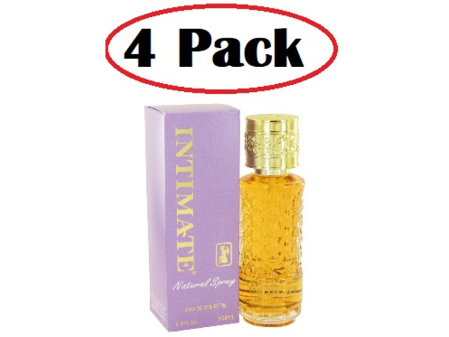 4 Pack of INTIMATE by Jean Philippe Eau De Toilette Spray 3.6 oz