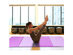 Costway 4'x10'x2'' Gymnastic Mat Thick Folding Panel Gym - Purple + Pink