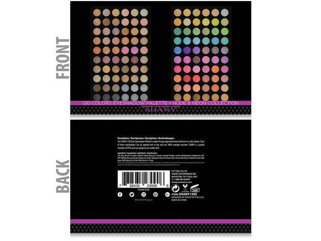 SHANY Ultimate Fusion - 120 Color Eye shadow Palette Natural Nude and Neon Combination