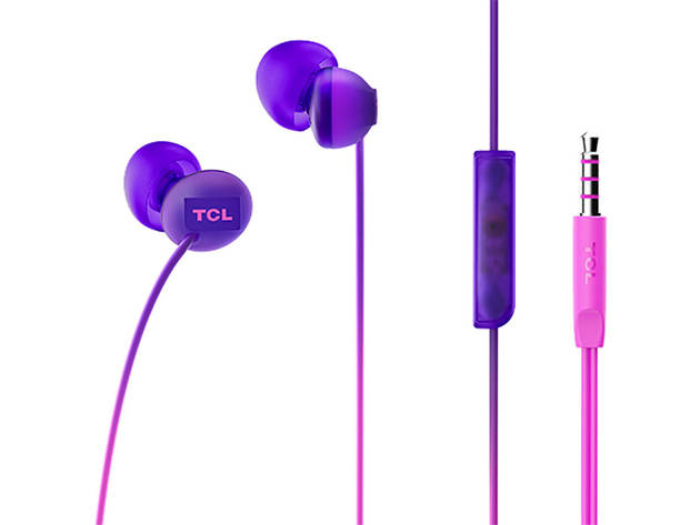 TCL SOCL300PP Wired In-Ear Headphones with Mic - Sunrise Purple