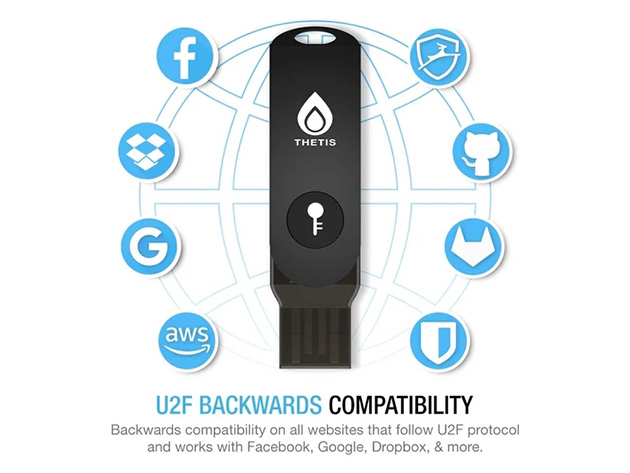 Thetis FIDO2 Security Key - Passwordless Login, MFA/2FA via FIDO2, U2F, TOTP and HOTP (3-Pack)