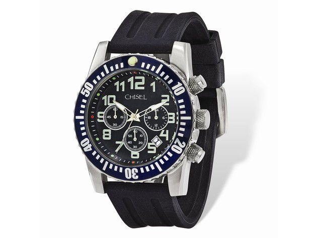 Chisel Mens Black Dial & Silicone Strap Chronograph Watch