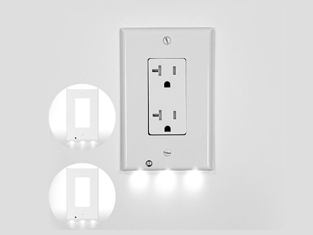 Outlet Covers with Built-In LED Lights (5-Pack/Decor)