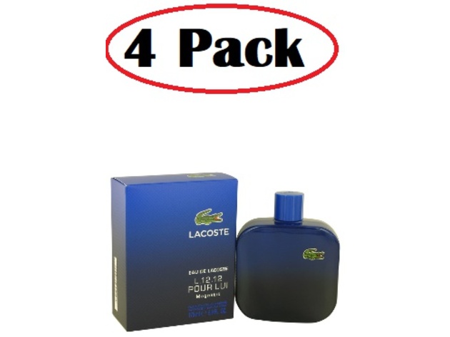 4 Pack of Lacoste Eau De Lacoste L.12.12 Magnetic by Lacoste Eau De Toilette Spray 5.9 oz