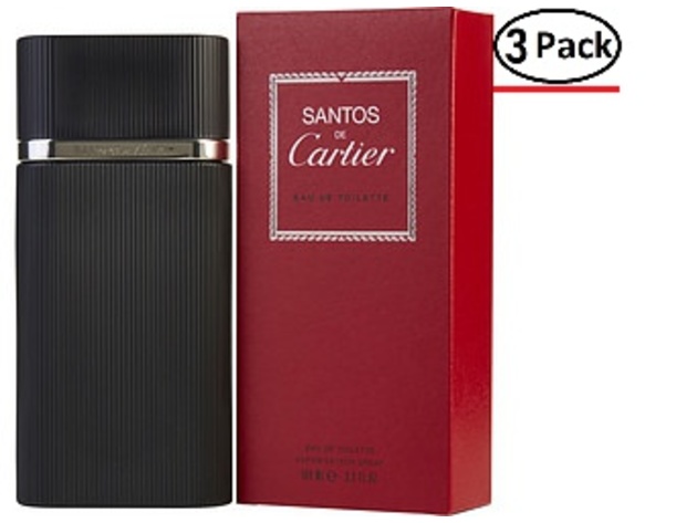 Santos De Cartier By Cartier Edt Spray 3.3 Oz For Men (Package Of 3)