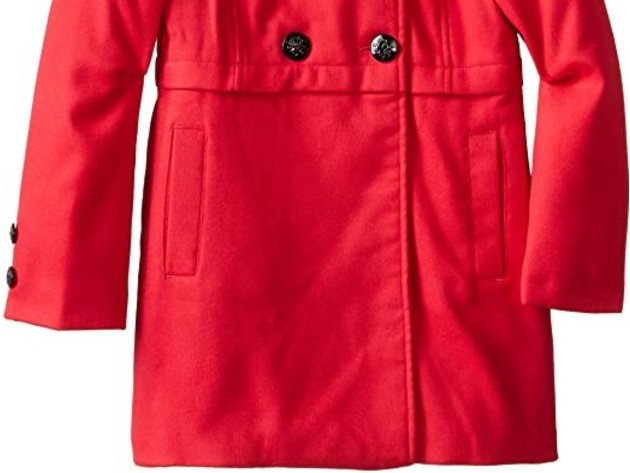 Jessica Simpson Womem Big Girls Faux Wool Military Coat Red Size 14