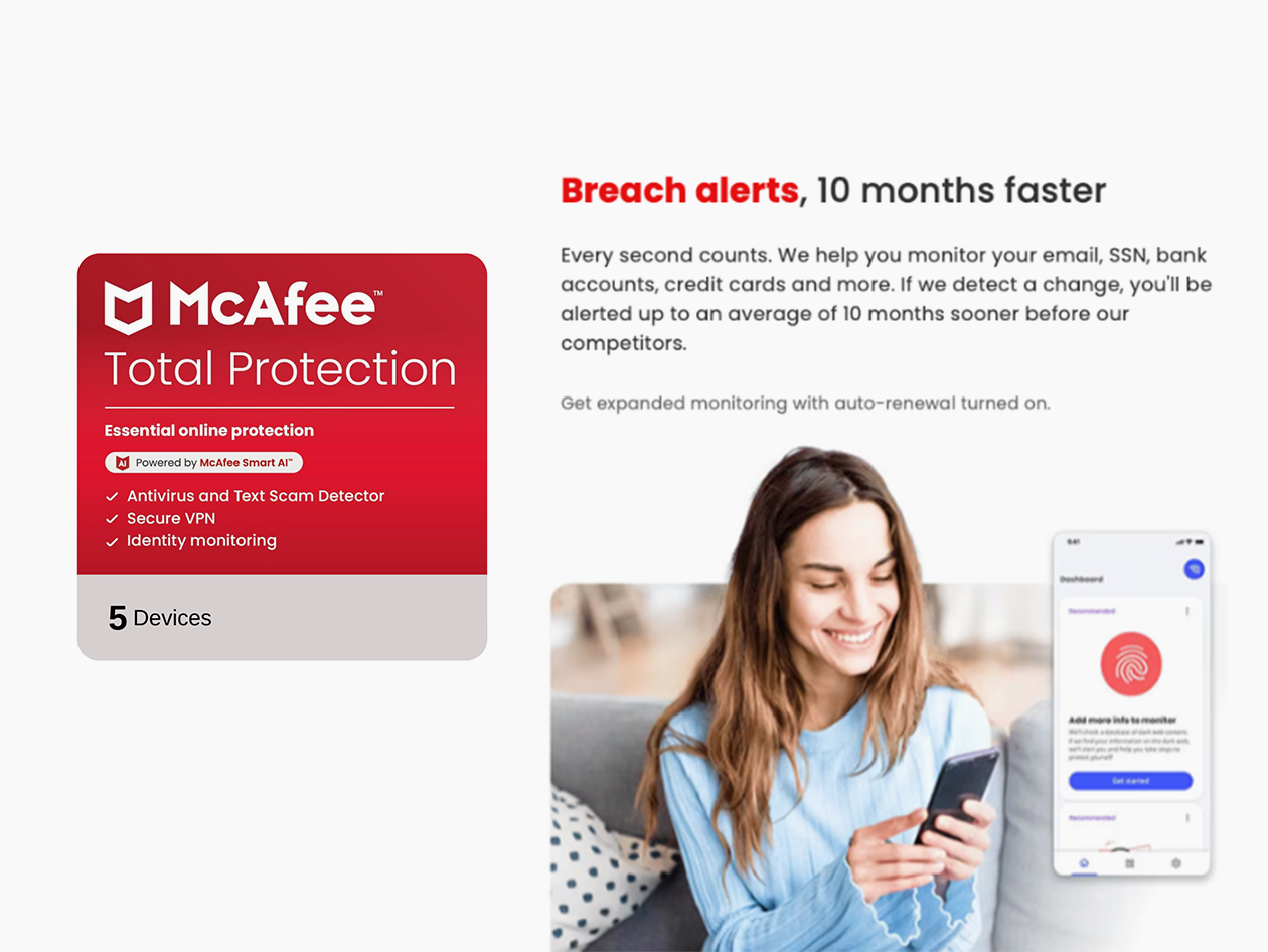 McAfee Total Protection 5-Device: 1-Year Subscription