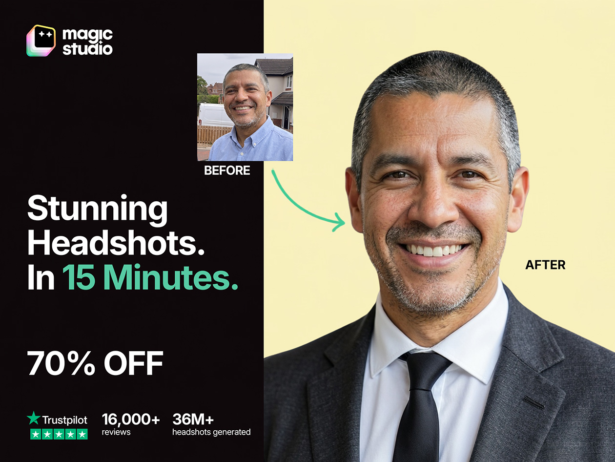 Magic Studio AI Headshot Generator Starter Plan: One-Time Purchase