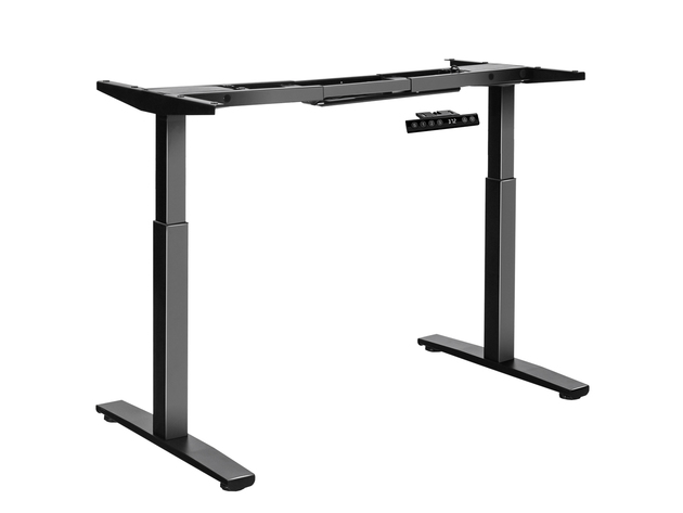 Costway Electric Stand Up Desk Frame Dual Motor Height Adjustable Stand White\Black - Black