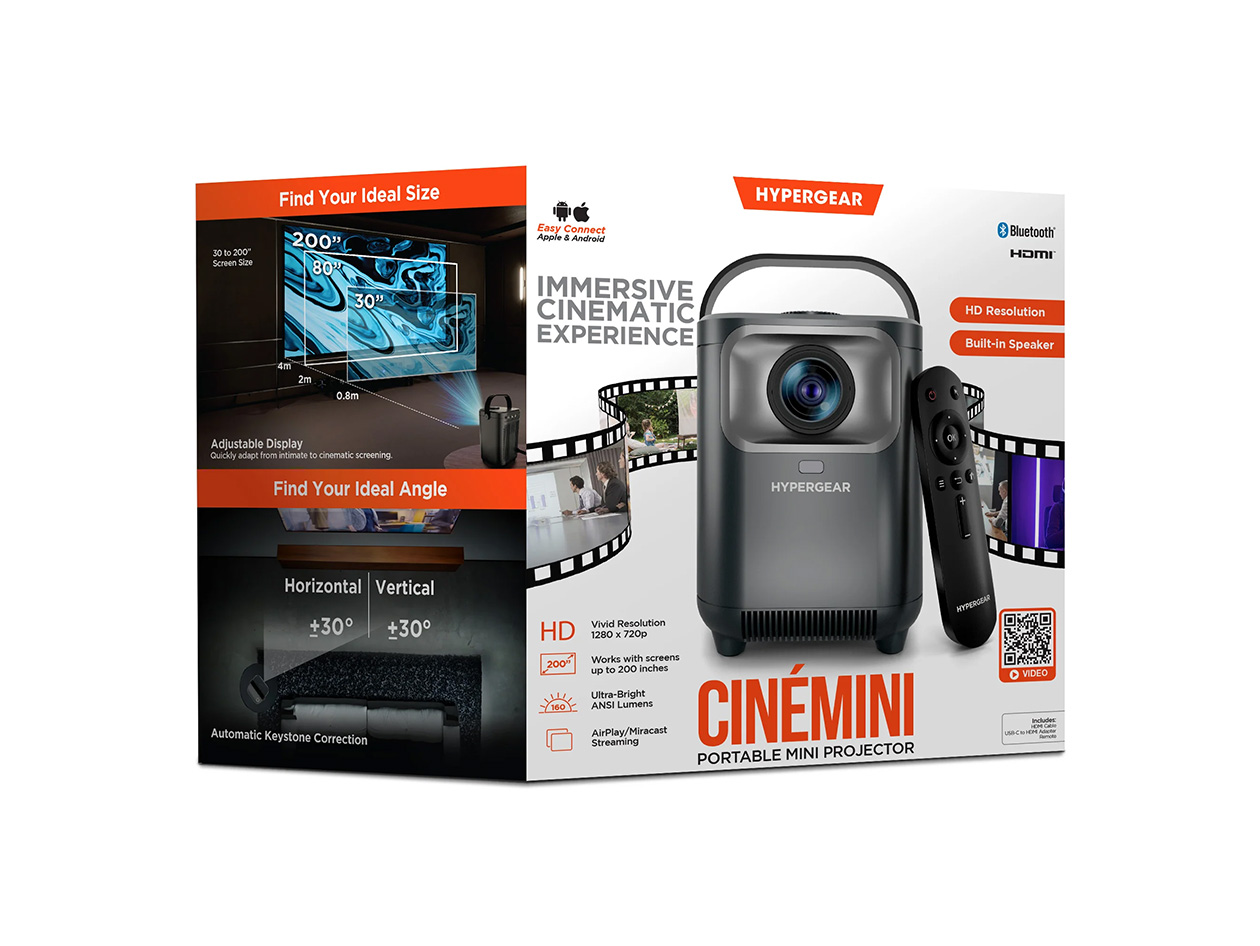 CinéMini 720P HD Portable Mini Projector with Speaker