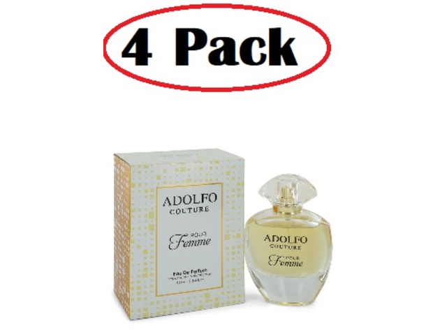 4 Pack of Adolfo Couture Pour Femme by Adolfo Eau De Parfum Spray 3.4 oz