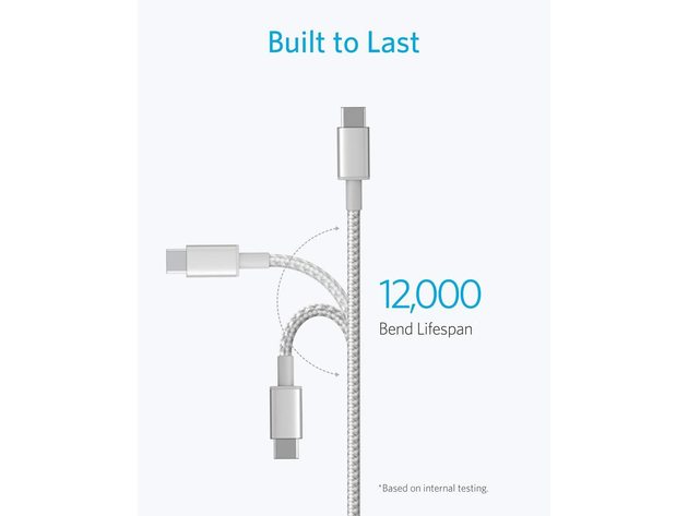 2-Pack Anker New Nylon USB-C to USB-C Cable (Silver/6ft)