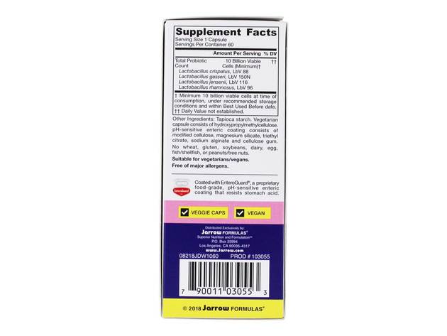 Jarrow Formulas - Jarro-Dophilus Women Vaginal Probiotic 10 Billion CFU - 60 Vegetarian Capsules
