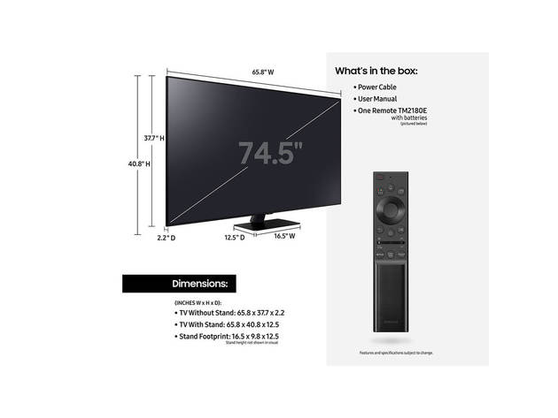 Samsung QN75Q80A 75 inch Q80A QLED 4K Smart TV
