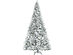 Costway 8ft Snow Flocked Hinged Christmas Tree w/ Berries & Poinsettia Flowers - White