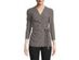 Anne Klein Women's Dot Grid Faux Wrap Top Black Size Medium