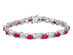 2.90 Carat (ctw) Ruby Bracelet in Sterling Silver
